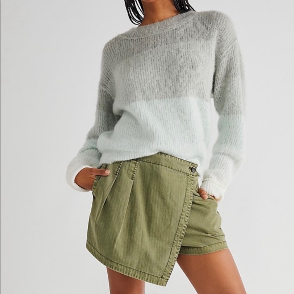 Free People Autumn Sky Color Block Pullover Sweater